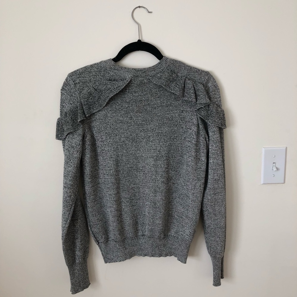 Topshop Grey Ruffle Sweater - Picture 3 of 6